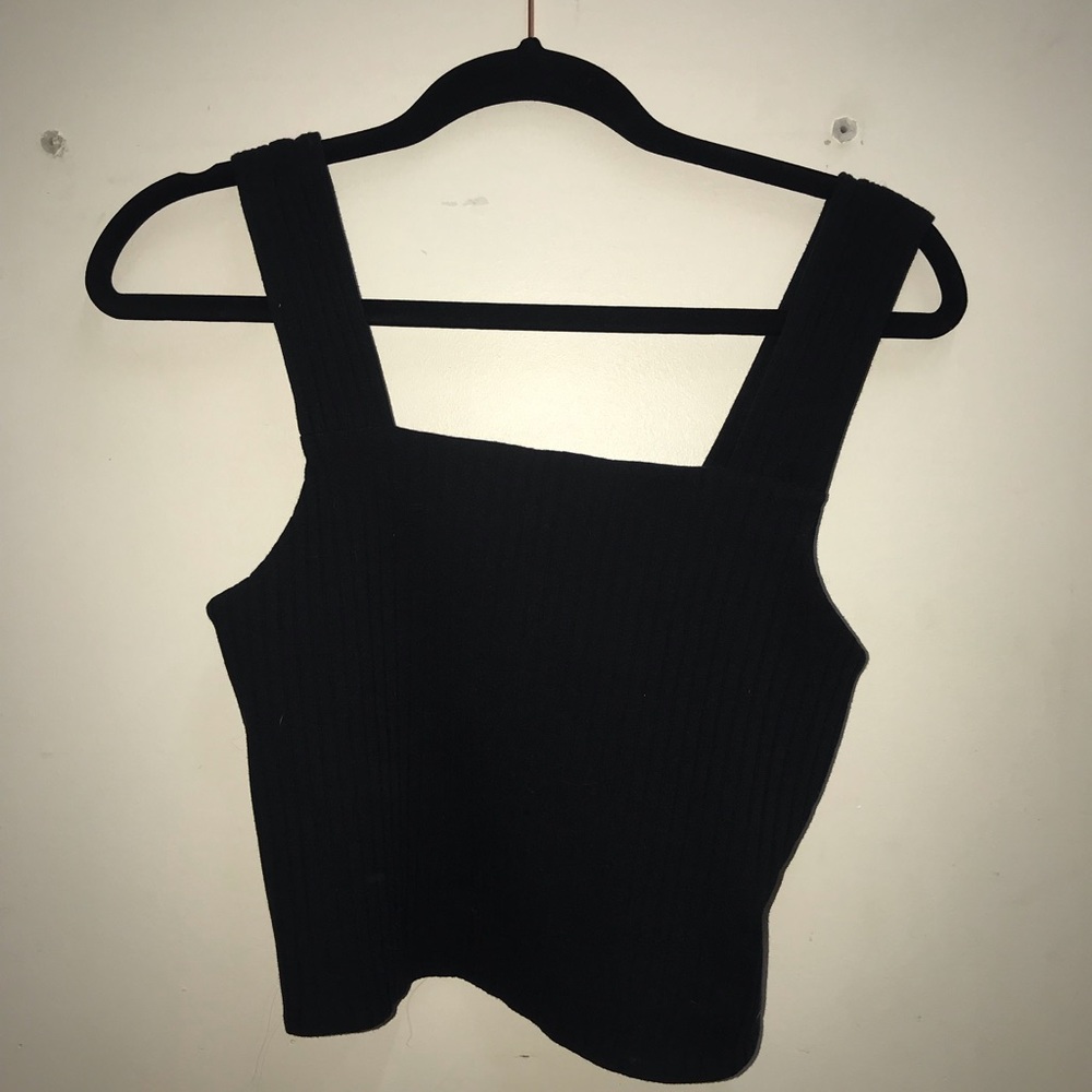 American eagle ribbed  square neck crop